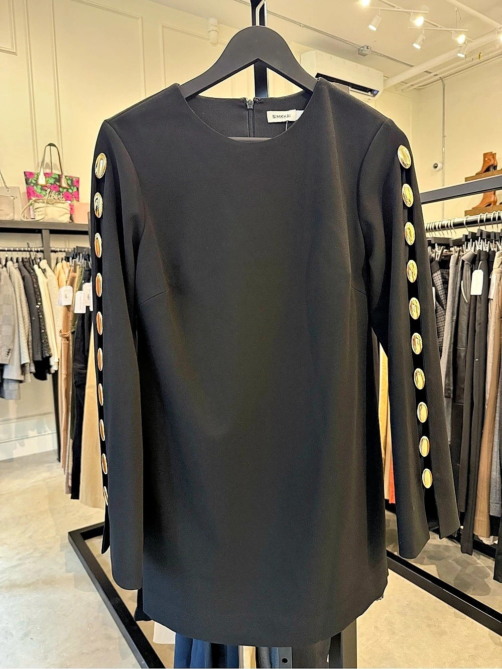 Simkhai Tamera Long Sleeve Mini Dress Black